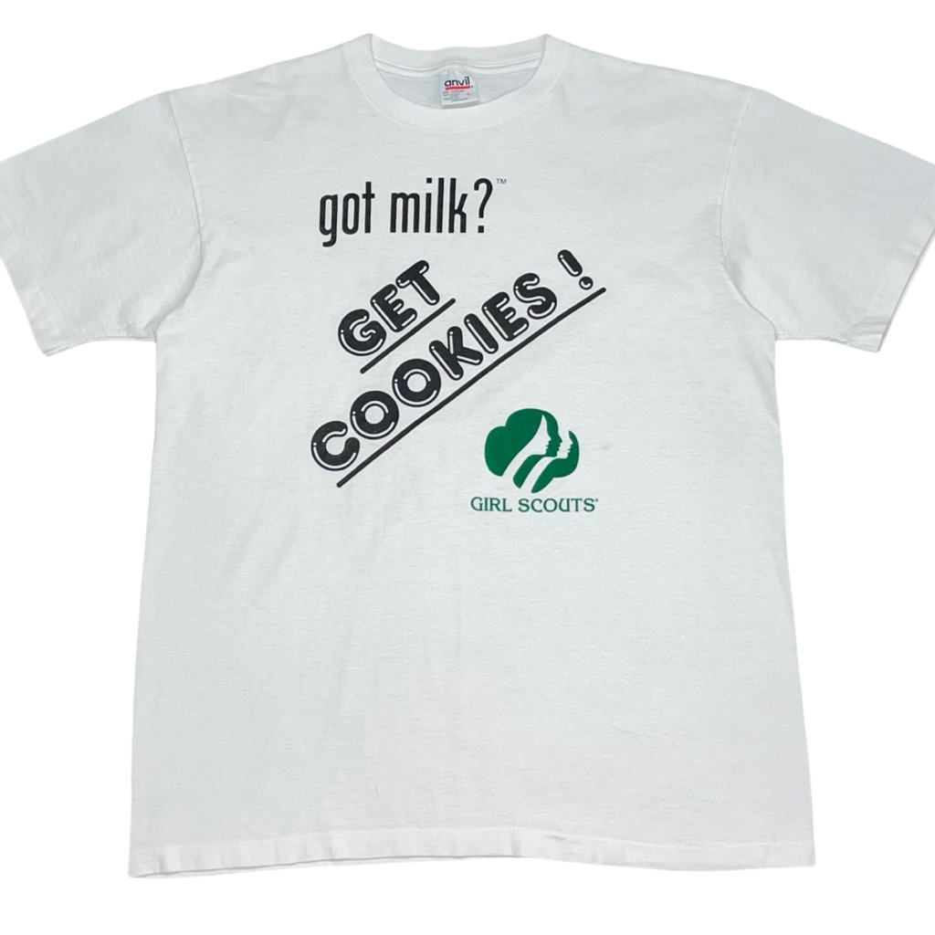 Rare Girl Scouts Cookies Vintage T-Shirt Adult Large Git Milk Parody Snack Tee